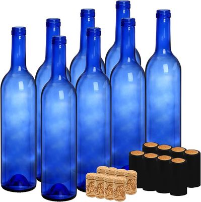 quality 750 мл Стеклянные бутылки для водки Шампанское Сок напитки Декорации Кобальт Синий Круглый factory
